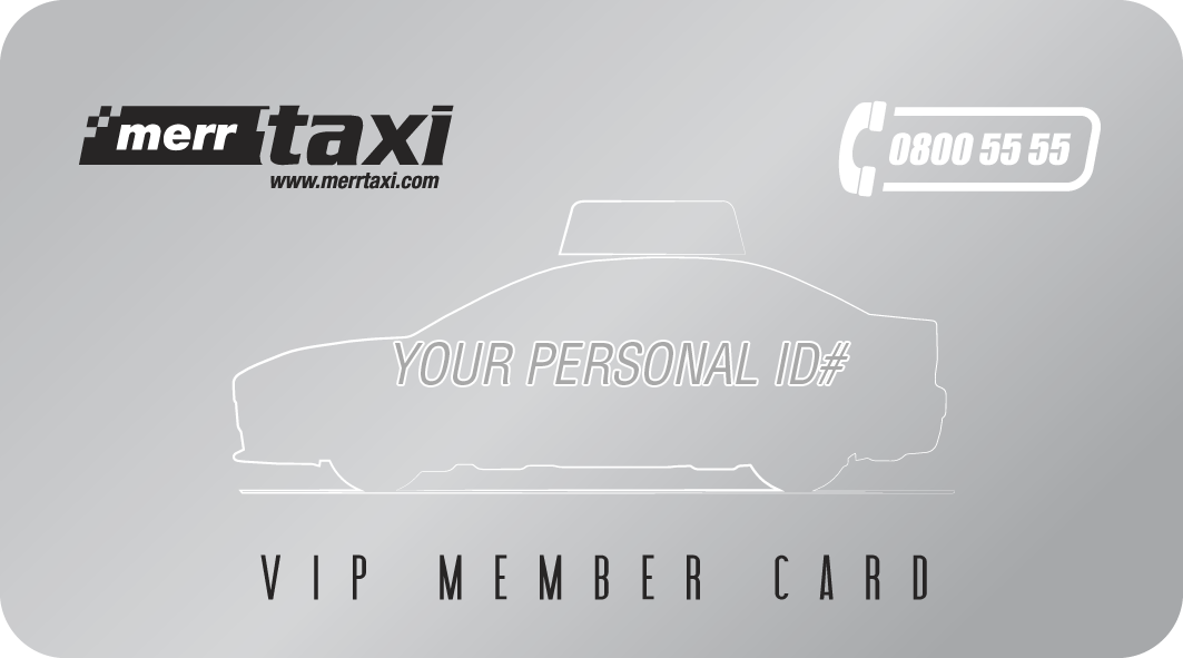Vip Member Card by Merr Taxi Tirana, front